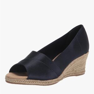 Easy Street Women's Jasper Wedge Sandals Navy Espadrilles
